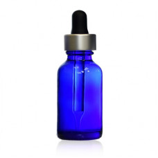 30 ml Blue Glass Bottle With Silver Dropper