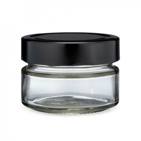 150ml Clear Glass Jar With Black Cap