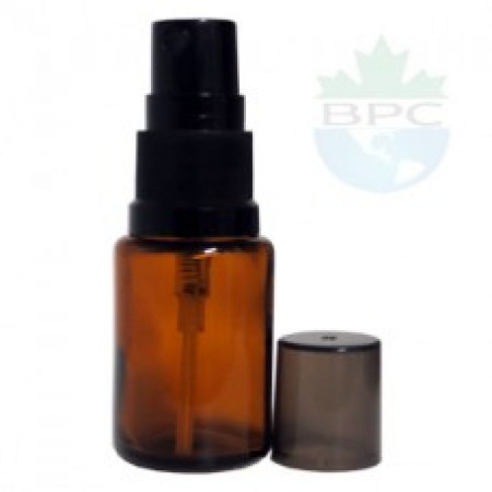 15 ml Amber Glass Bottle With Black Sprayer