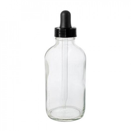 4 Oz Clear Glass Bottle With Black Dropper