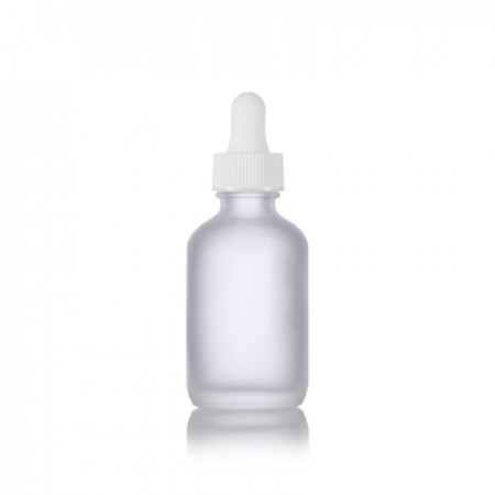 1 Oz Frosted Glass Bottle With White Dropper