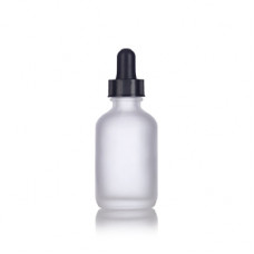 1 Oz Frosted Glass Bottle With Black Dropper