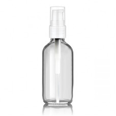 2 Oz Clear Glass With White Treatment Pump