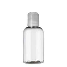 2 Oz Clear PET Boston Bottle With Natural Disc Top