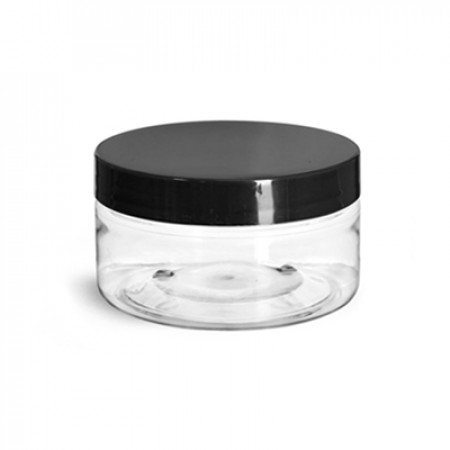 2 Oz Pet  Jar With Black Cap