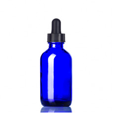 2 Oz Blue Glass Bottle With Black Dropper