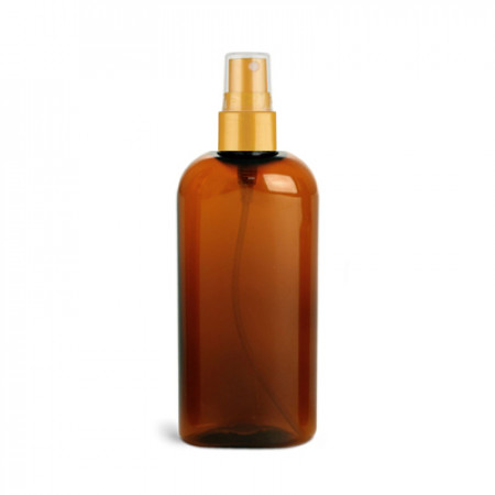 4 Oz Amber PET Bottle With Orange Sprayer