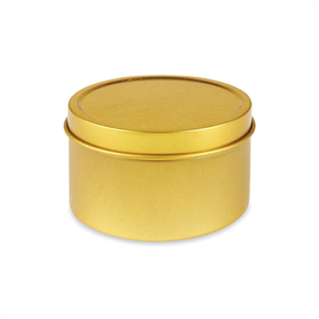 4 Oz Gold Metal Tin Jar With Slip On Top