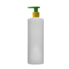 500 ml Natural Cylinder Bottle With Green Yellow Pump