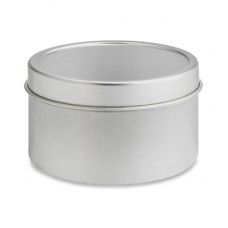 8 OZ Silver Deep Metal Tin With Slip Cover Top