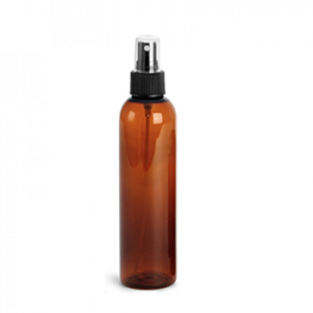 8 Oz Amber PET Bottle With Black Sprayer