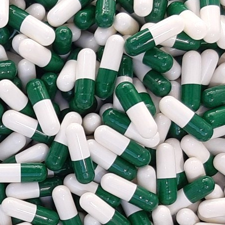 Green & White Gelatin Capsules Size 0