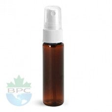 1 Oz Amber PET Bottle With White Sprayer