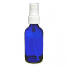 2 Oz Blue Glass Bottle With White Sprayer