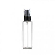 2 Oz Square PET Bottle With Black Treatment Pump