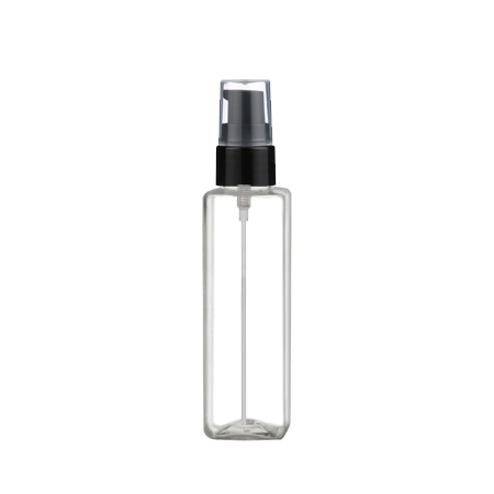 2 Oz Square PET Bottle With Black Treatment Pump