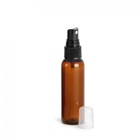 2 Oz Amber PET Bottle With Black Sprayer