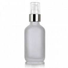 2 Oz Frosted Glass Bottle With Silver White Sprayer