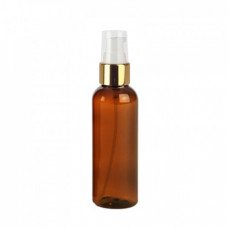 2 Oz Amber PET Bottle With Gold Treatment Pump