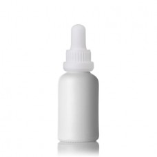 30 ml Round Glass Bottle White With White Dropper