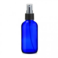 4 Oz Blue Glass Bottle With Black Sprayer