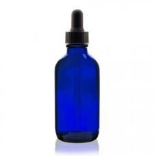 4 Oz Blue Glass Bottle With Black Dropper