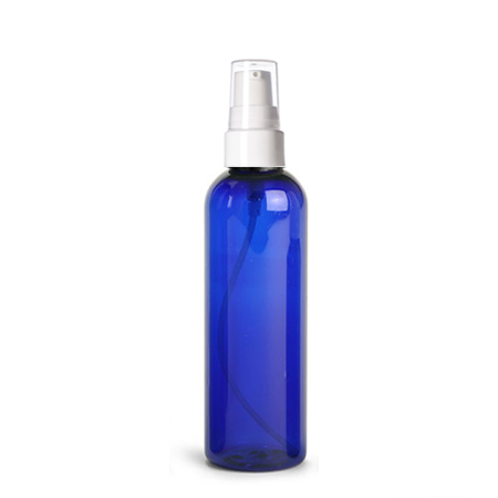 4 Oz Blue PET Bottle Bottle With White Treatment Pump