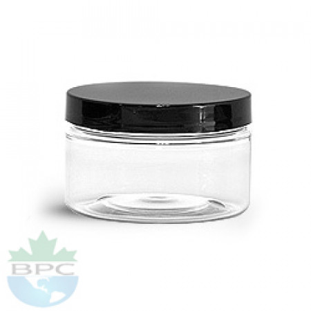 4 OZ PET Heavy Wall Jar With Black Cap