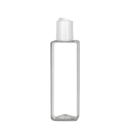 4 Oz Square PET Bottle With White Disc Top