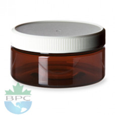 8 Oz Jar Amber Jar With White Cap