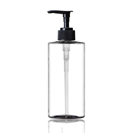 8 Oz PET Cylinder Bottle With Black Lotion Pump