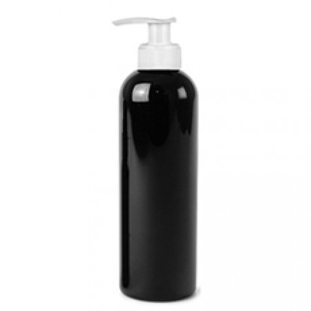 8 Oz Black Pet Bottle With White Pump