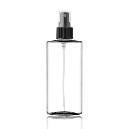 8 Oz PET Cylinder Bottle With Black Sprayer