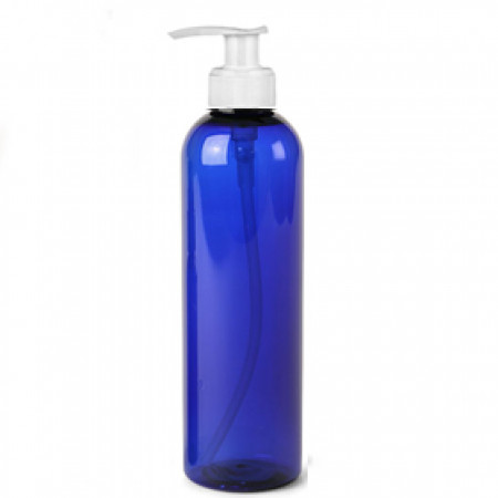 8 Oz Blue Pet Bottle With White Pump