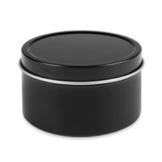 8 Oz Black Metal Tin Jar With Slip On Top